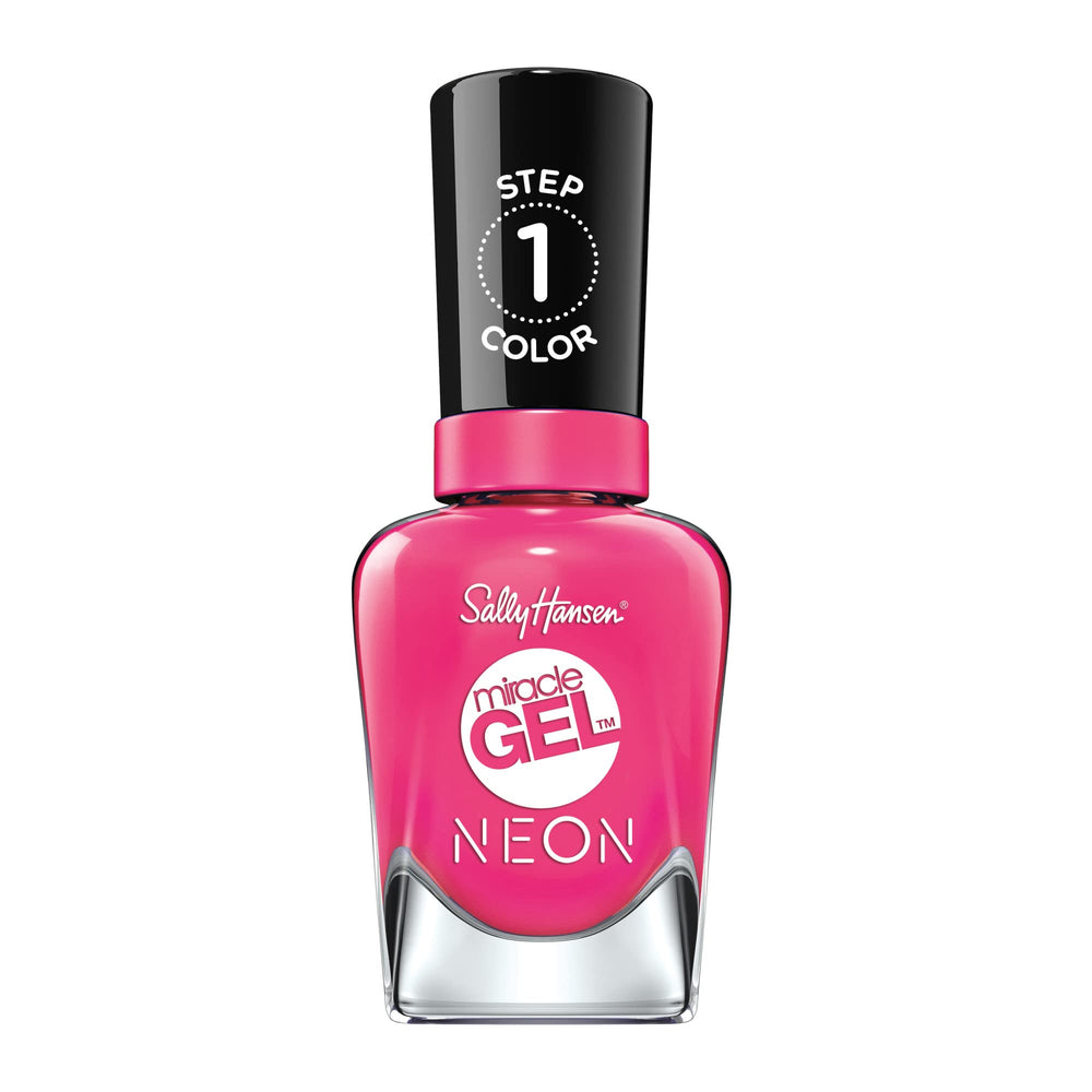 Sally Hansen Miracle Gel, bouteille Fuchsia Fever, couleur vive et durable.