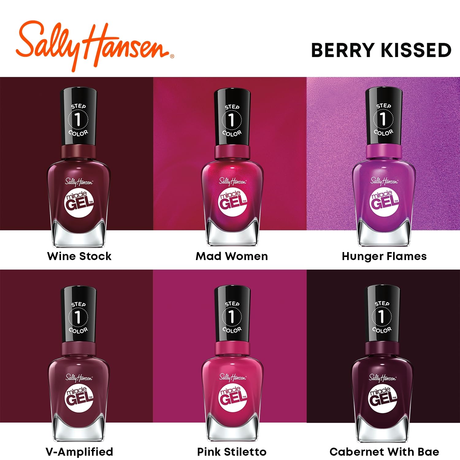 Sally Hansen Miracle Gel Cabernet With Bae fini brillant