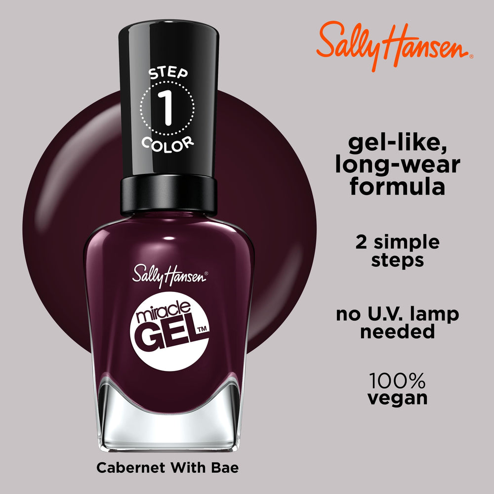 Sally Hansen Miracle Gel Cabernet With Bae séchage sans lampe UV