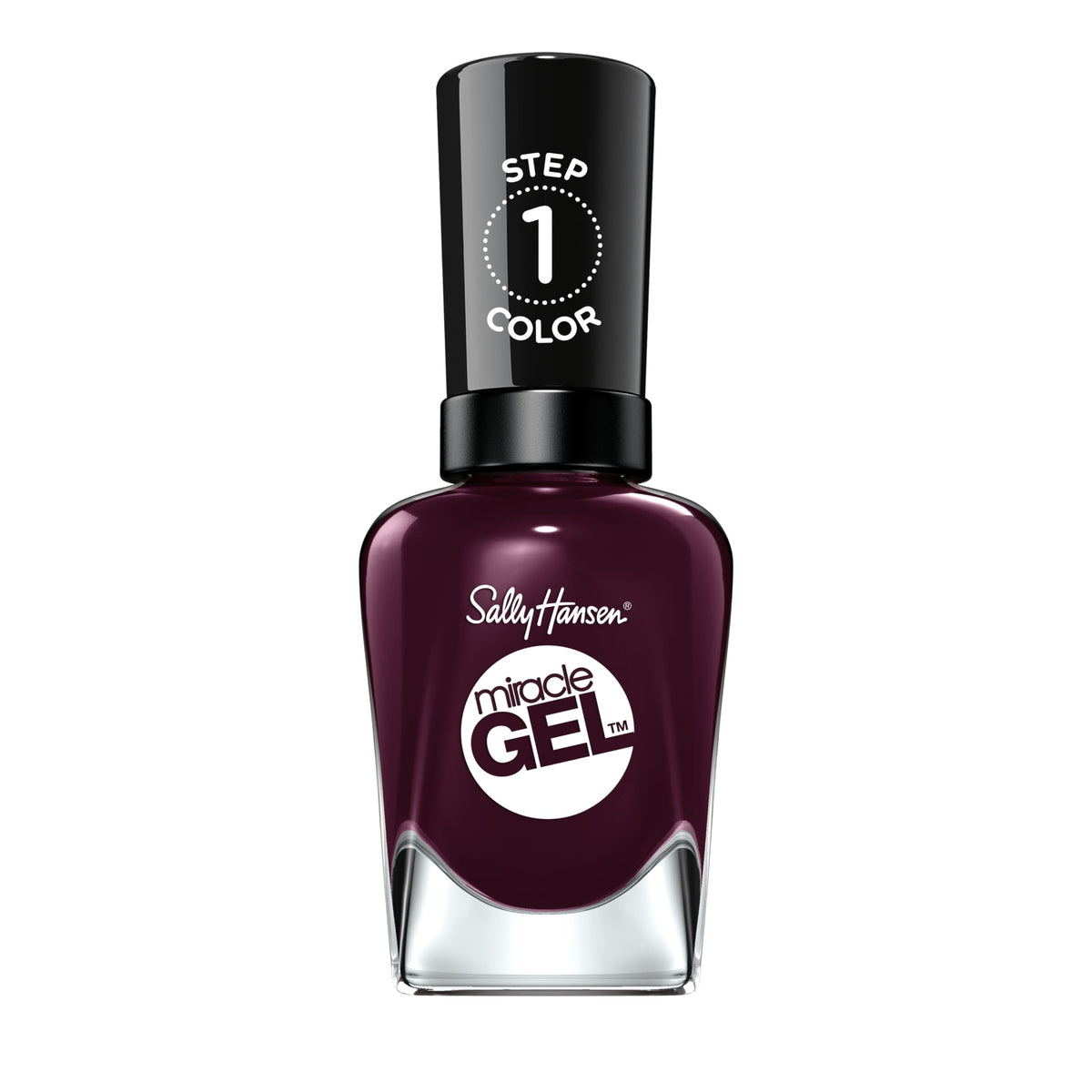 Sally Hansen Miracle Gel Cabernet With Bae sur ongles opaques, tenue longue durée