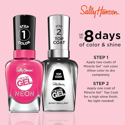 Sally Hansen Miracle Gel, couche superieure, fini brillant durable.