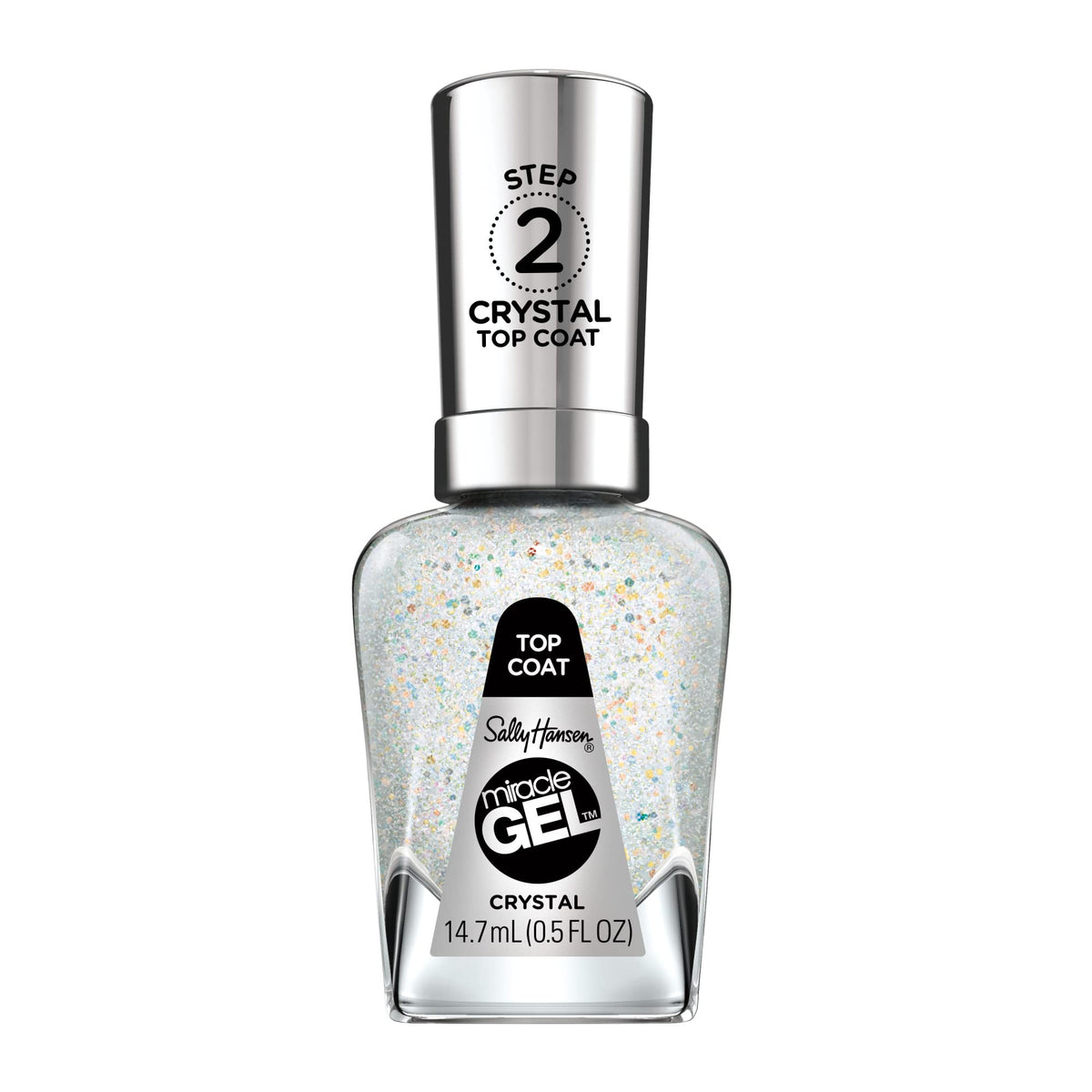 Sally Hansen Miracle Gel Crystal Top Coat application nette sans lampe UV et finition brillante
