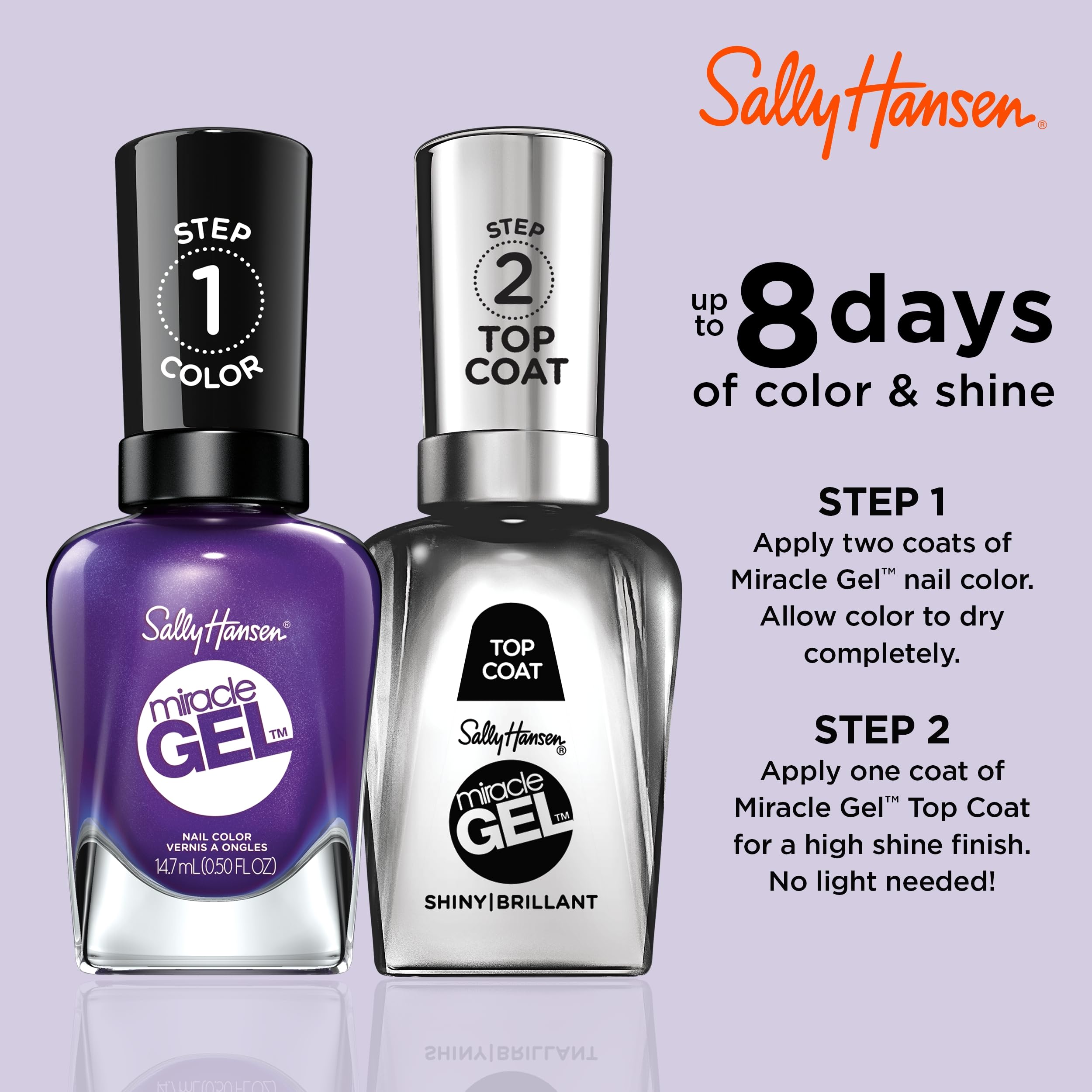 Sally Hansen Miracle Gel – flacon violet couleur vive et glamour