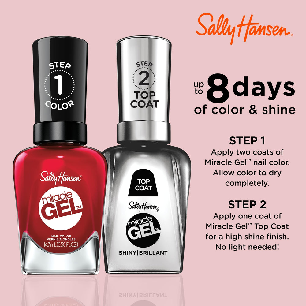 Sally Hansen Miracle Gel sans UV nécessaire, pratique sans lampe.