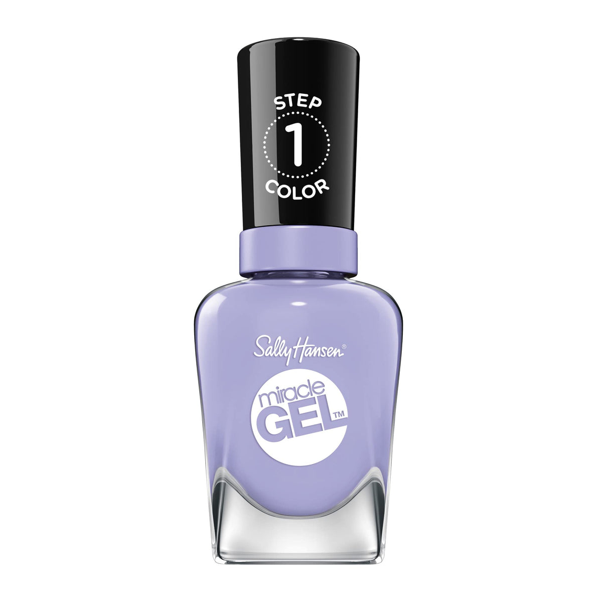 Sally Hansen Miracle Gel vernis bleu lavande, application simple et sans UV.