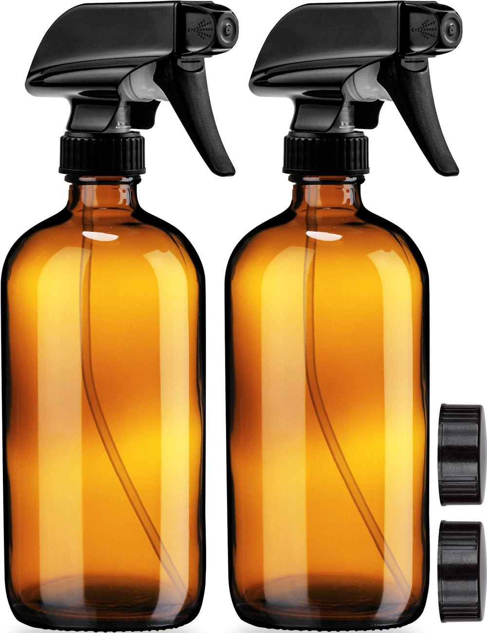 Bouteille vaporisateur ambrée Sally's Organics 16oz protégeant les huiles essentielles.