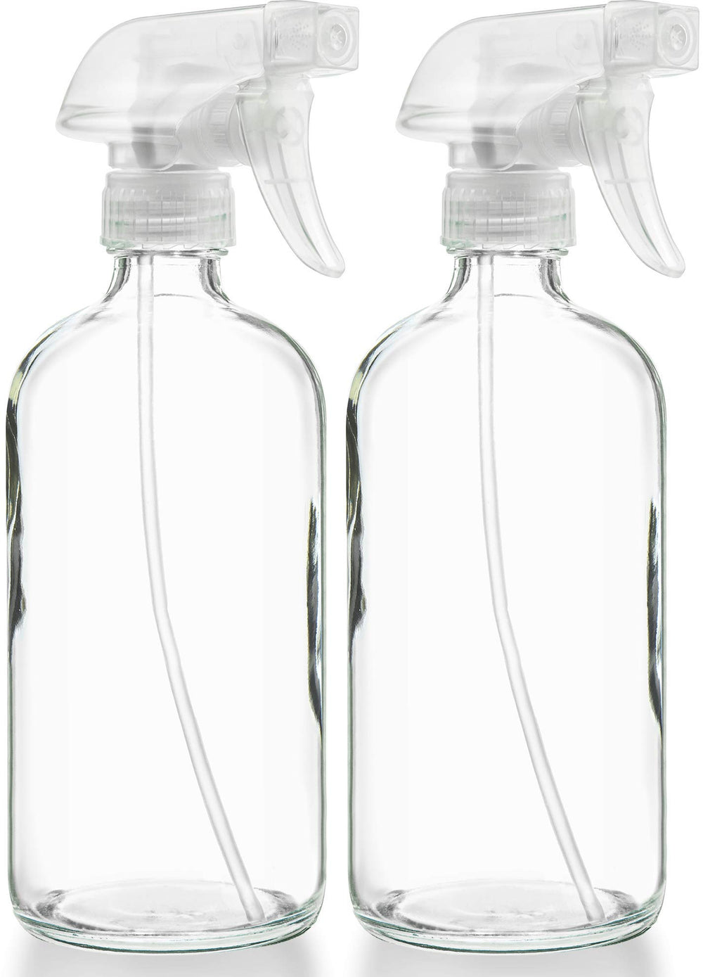 Bouteille verre Sally's Organics 16oz avec spray fin, pratique pour nettoyants maison.