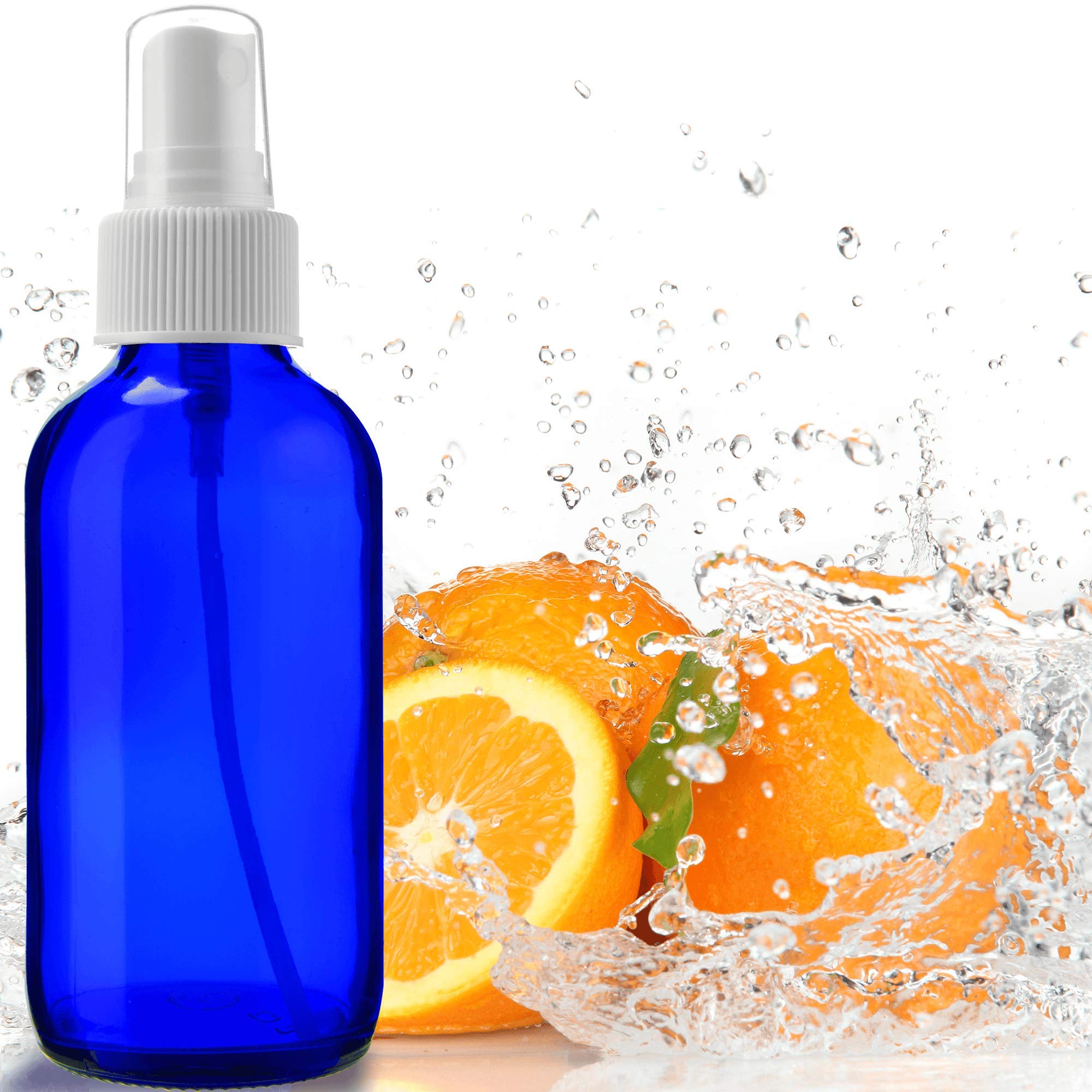 Sally's Organics spray portable bleu pour brume rafraîchissante.