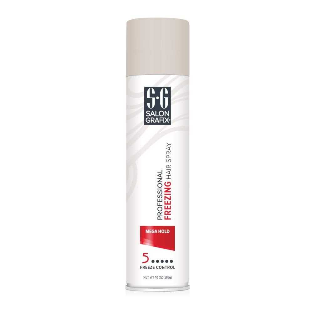 Salon Grafix Mega Hold Spray, utilisation rapide pour des styles dramatiques et du volume.