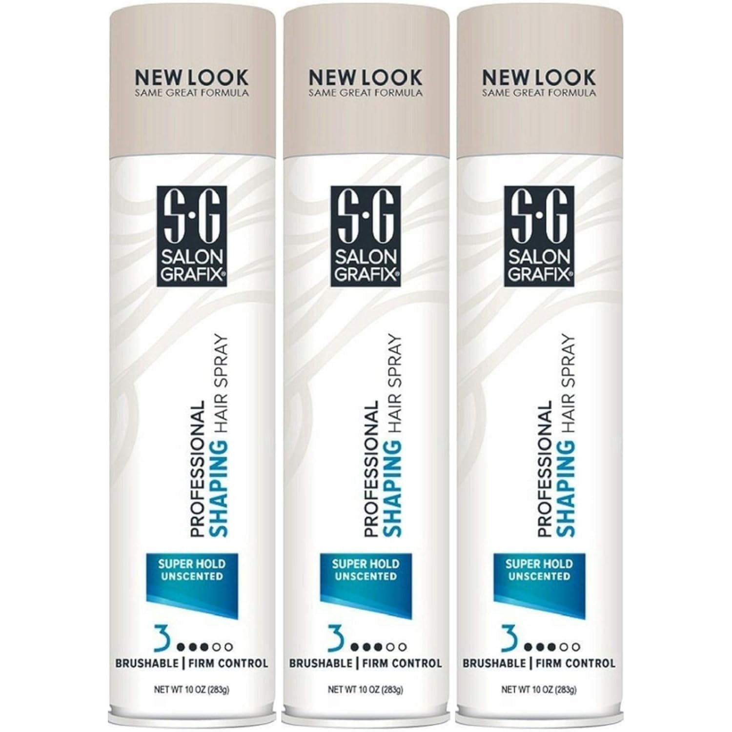 Spray coiffant sans parfum Salon Grafix, bouteille de 10 onces, maintien puissant et fini naturel.