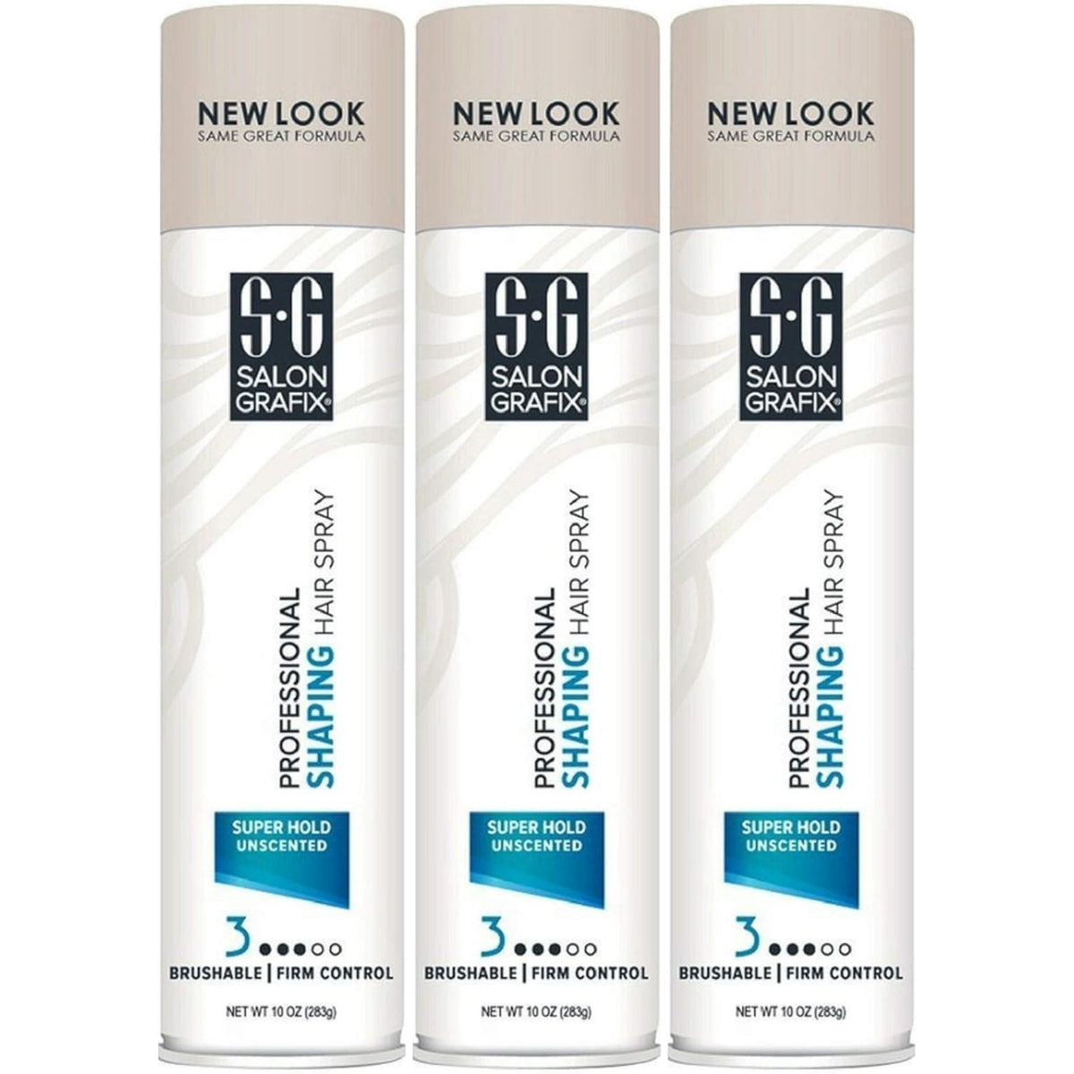 Spray coiffant sans parfum Salon Grafix, bouteille de 10 onces, maintien puissant et fini naturel.