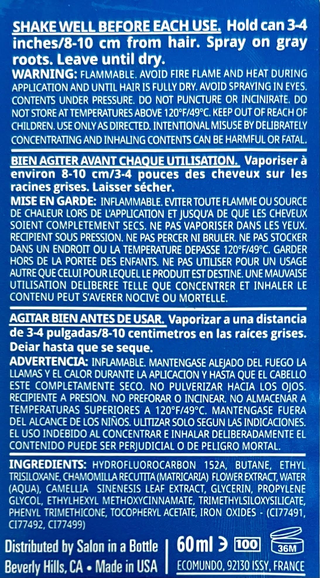 Salon in a Bottle vaporisateur pratique pour l'usage quotidien en voyage.