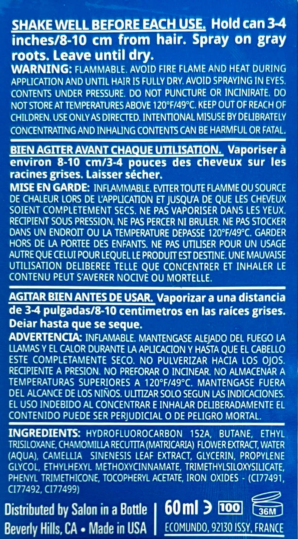 Salon in a Bottle vaporisateur pratique pour l'usage quotidien en voyage.