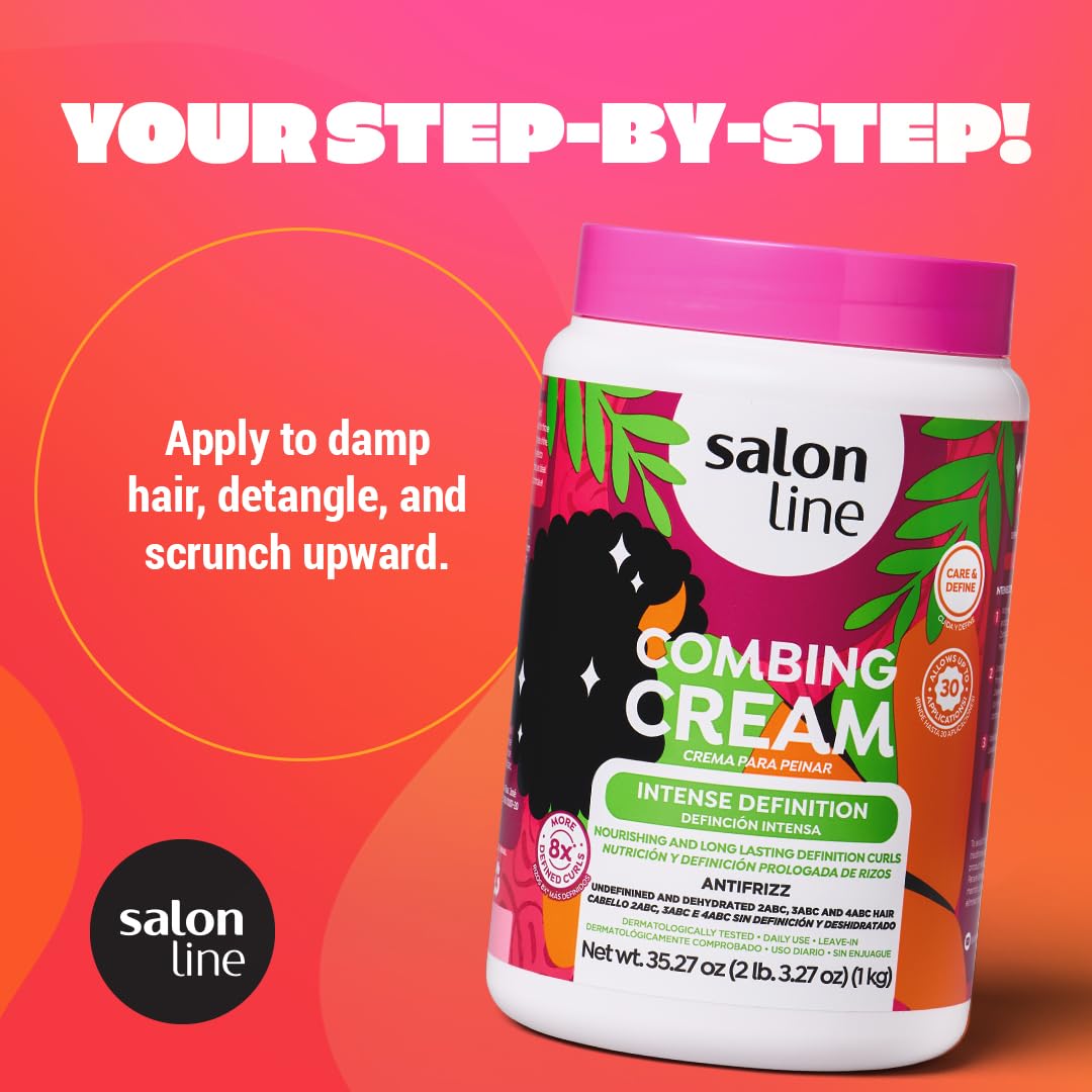 Salon Line Appliquer – cheveux humides pour démêler en douceur et définir les boucles.