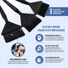 Salon Supply Co brosse-teinture extra-large avec poils feathérés pour une fusion douce.