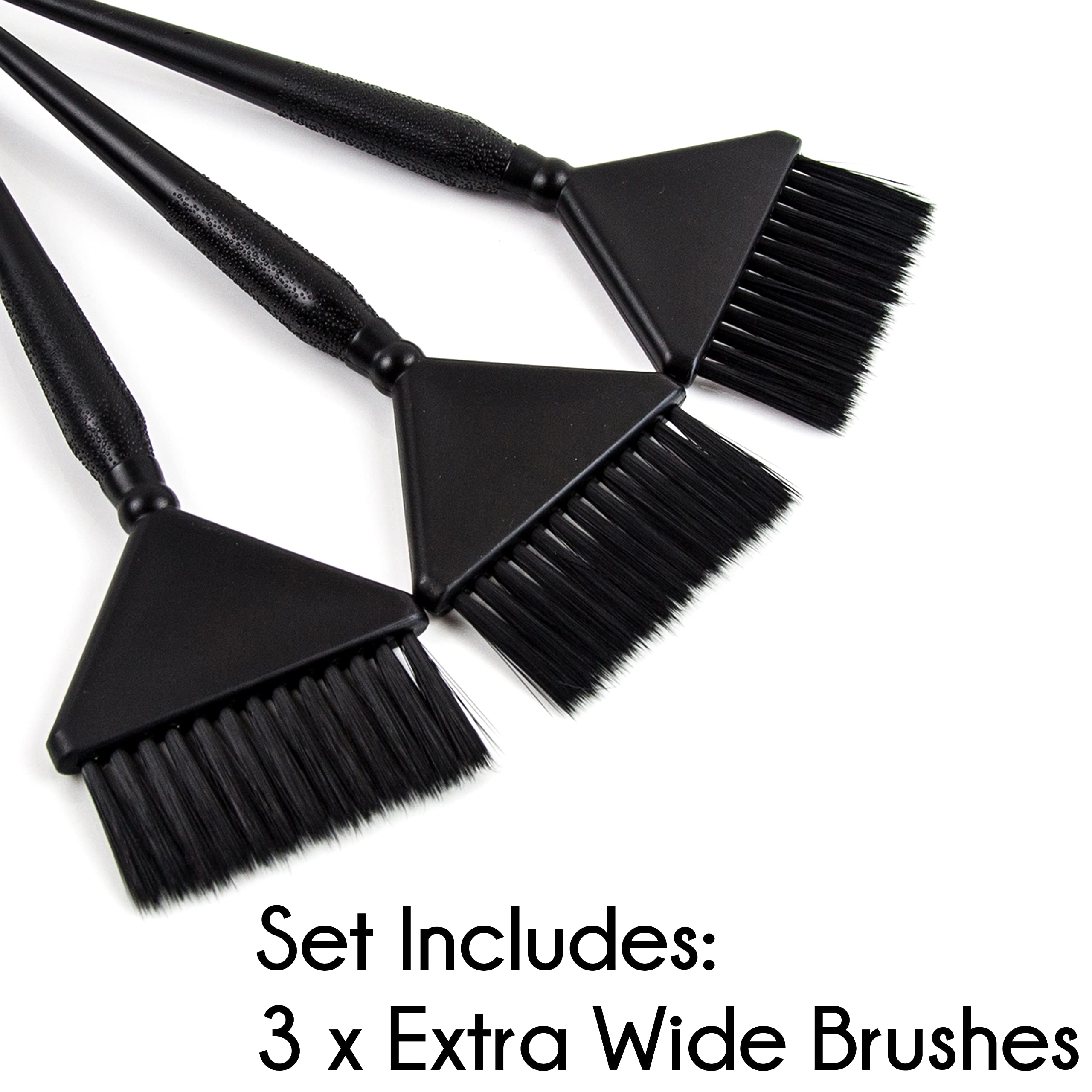 Salon Supply Co brosse-teinture extra-large noir pour un contrôle précis des racines.