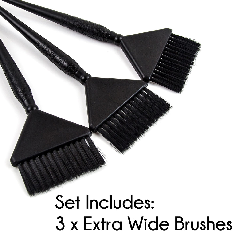 Salon Supply Co brosse-teinture extra-large noir pour un contrôle précis des racines.