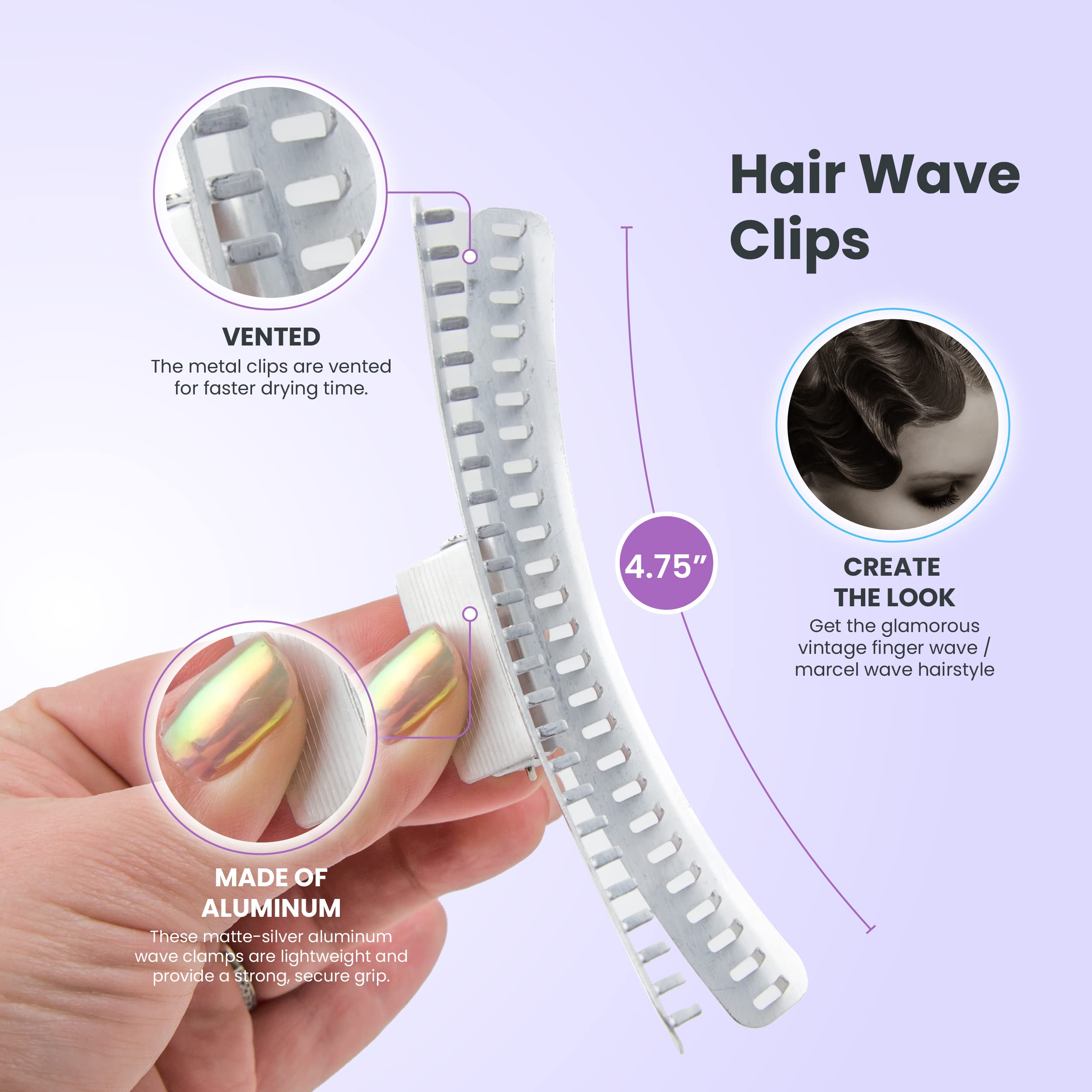 Clip en aluminium Salon Supply Co favorise un séchage rapide grâce à sa ventilation intégrée.