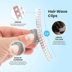 Clips aluminium matte Salon Supply Co avec prise solide pour fixer les vagues