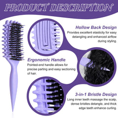 SALONKEY brosse-definisseur-boucles avec poignée ergonomique facilitant le coiffage rapide