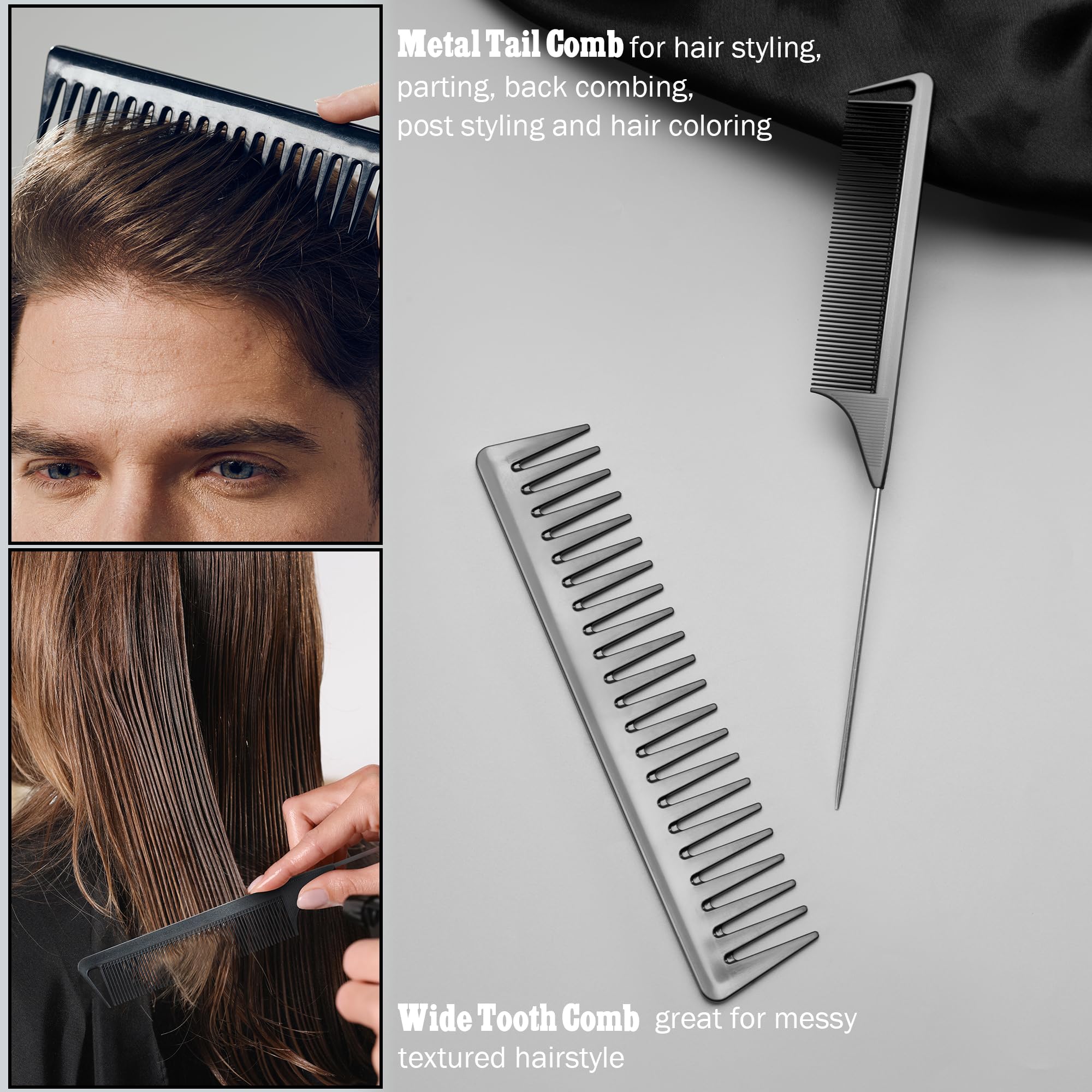 SALONSILK peigne à dents larges, démêlage doux pour cheveux texturés.