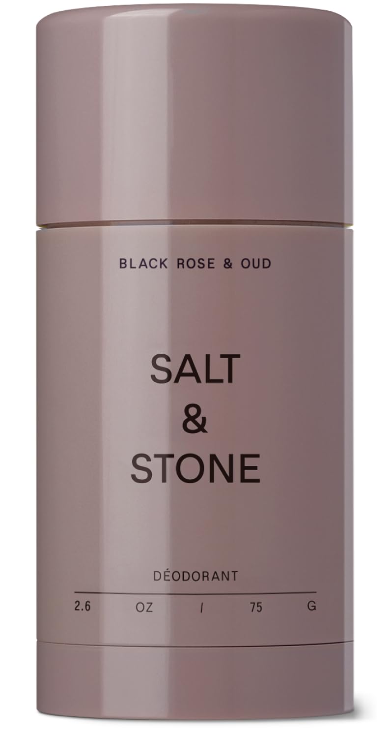 Salt & Stone déodorant bouteille avant protection longue durée sans aluminium.