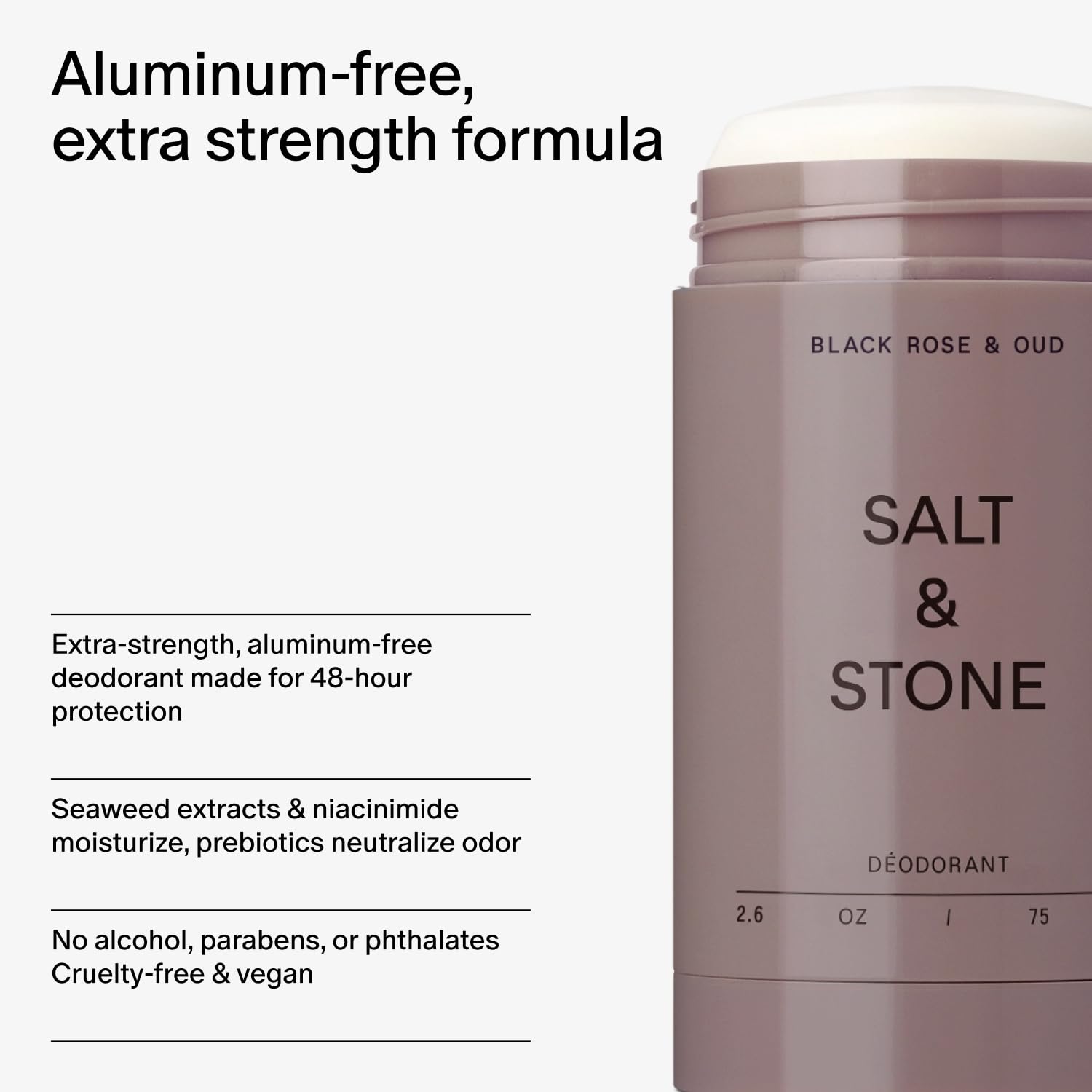 Salt & Stone déodorant emballage élégant et recyclable.