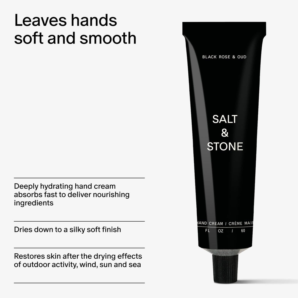 Salt & Stone Crème Mains Texture Soyeuse et Non Grasse, absorption rapide.