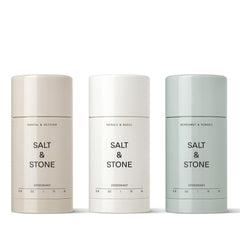 Salt & Stone déodorant sans aluminium, bouteille élégante pour une utilisation quotidienne.