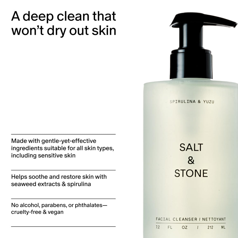 Salt & Stone Nettoyant Visage – application facile matin et soir