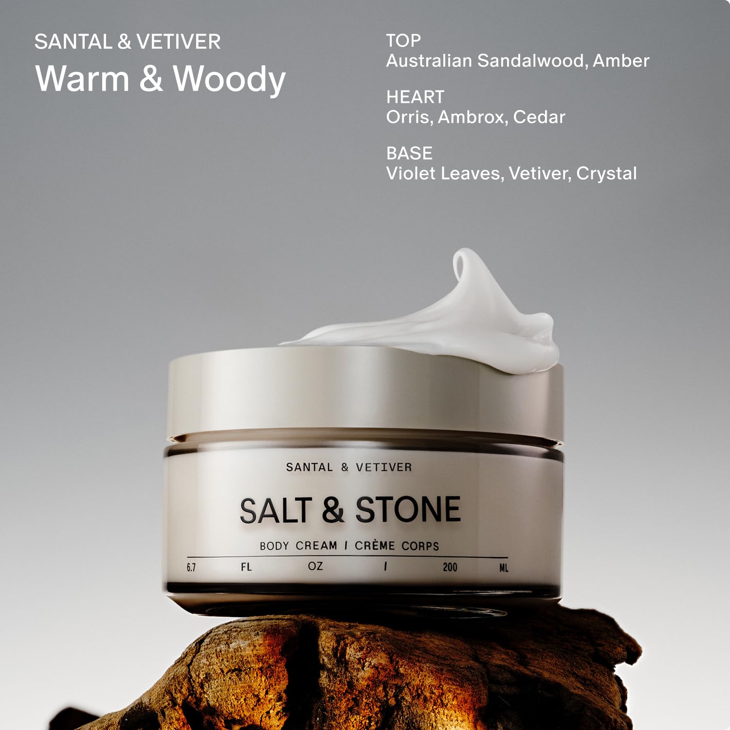 Salt & Stone Crème Corps – algues marines et squalane hydratants.