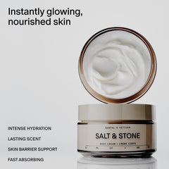 Crème Salt & Stone – application rapide pour hydratation efficace.