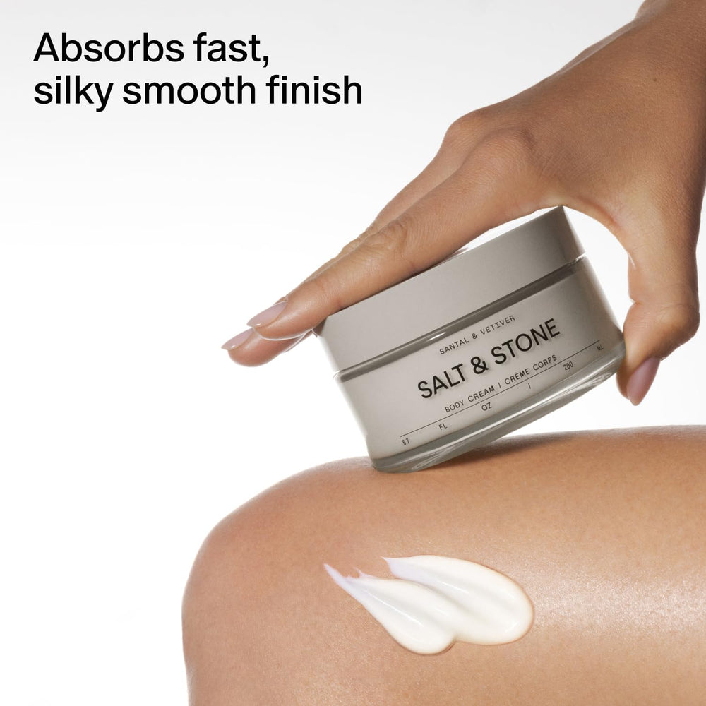 Formulation végétale et sans cruauté – Salt & Stone Crème Corps.