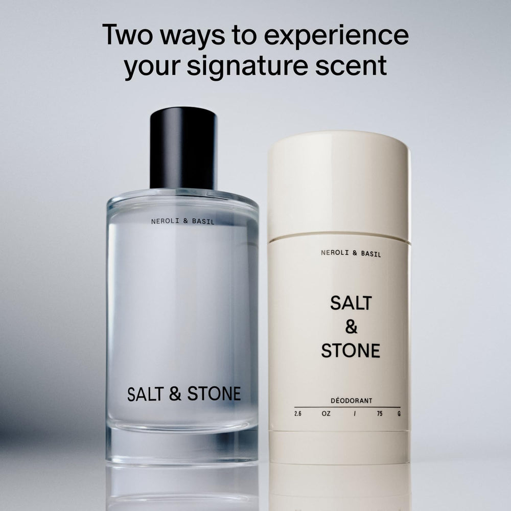 Salt & Stone Déodorant Neroli Basilic, parfum frais et unisexe.
