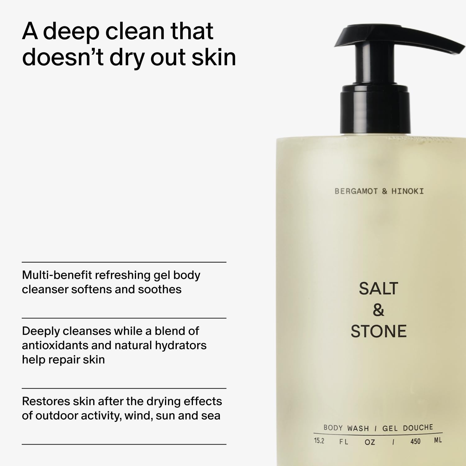 Parfum bergamot hinoki Salt & Stone, arôme citrus boisé