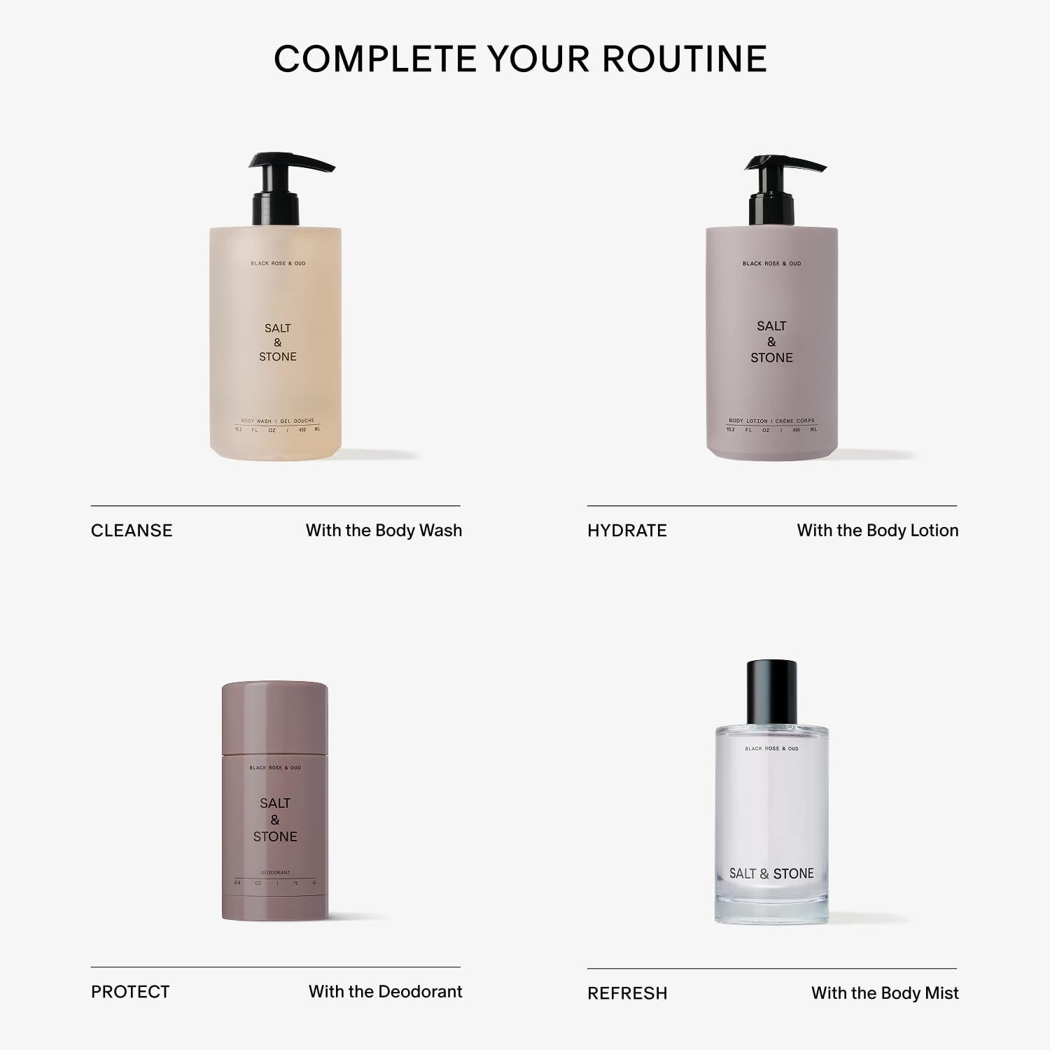 Salt & Stone Lotion Corps Utilisation quotidienne, absorption rapide après la douche.