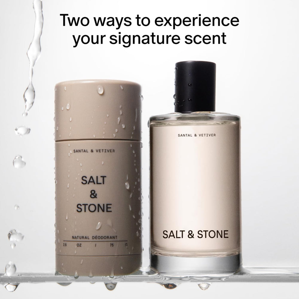 Salt & Stone Brume hydratante pour le corps, flacon élégant et parfum durable.
