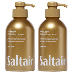 Saltair Gel Douche Golden Hour – bouteille pompe hydratante et parfum tropical.