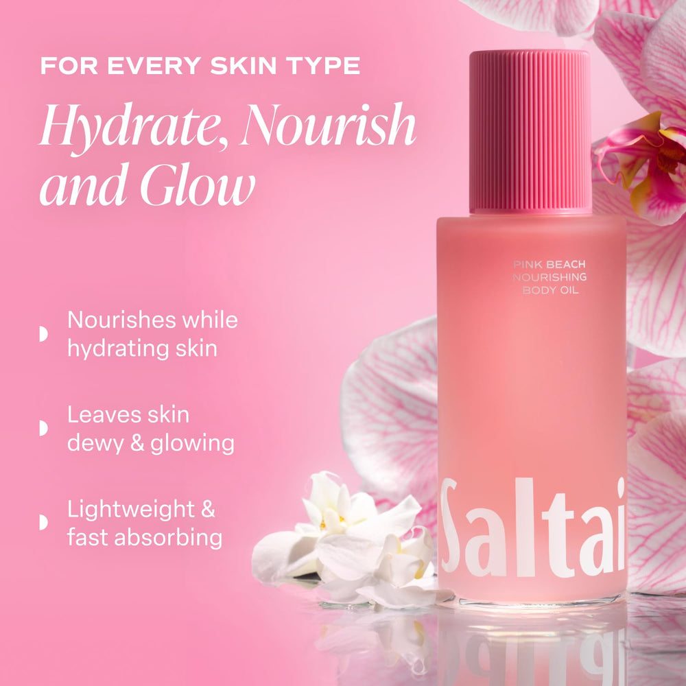 Hydratation quotidienne Saltair rose plage pour peau douce et veloutée.