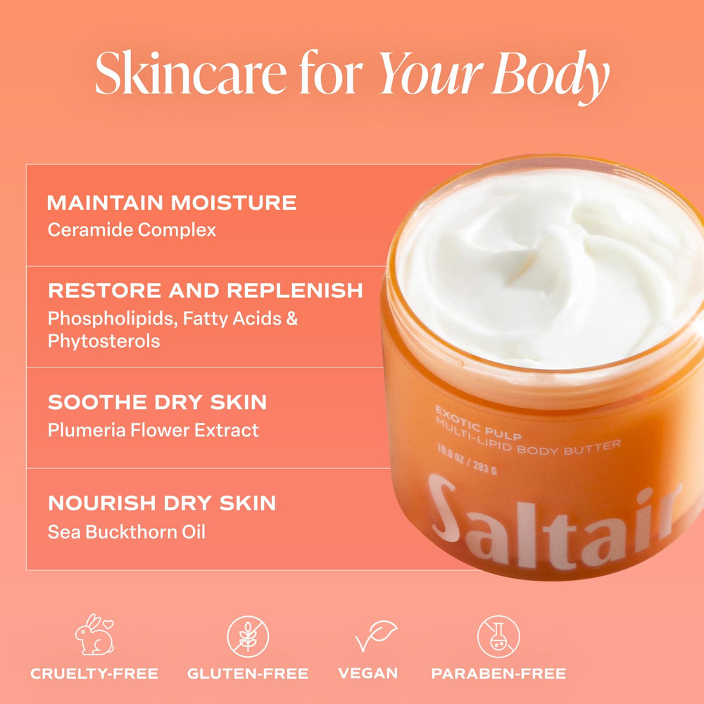 Ingrédients Saltair: huile de coco et karité pour nourrir durablement.