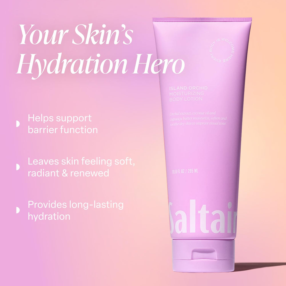 Texture crèmeuse Saltair Lotion Corps, application douce et rapide.