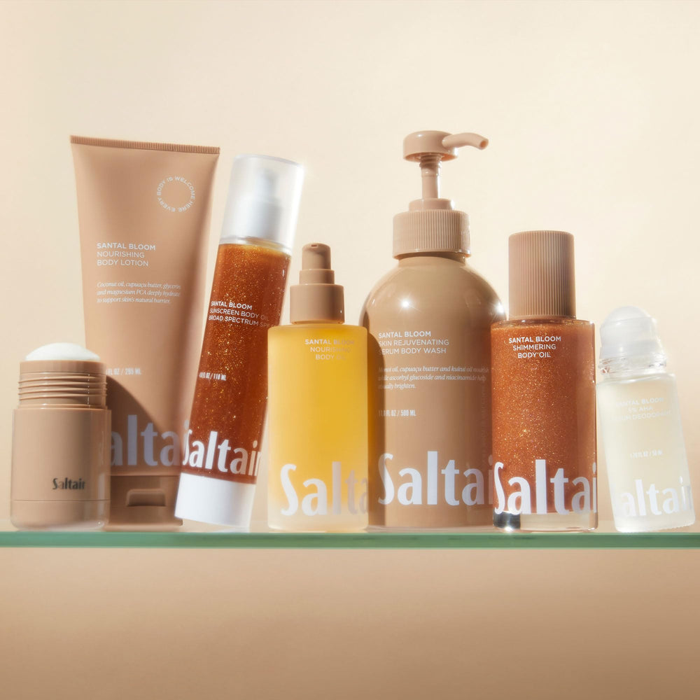 Saltair Santal Bloom – huile légère pour peau douce et nourrie en profondeur.