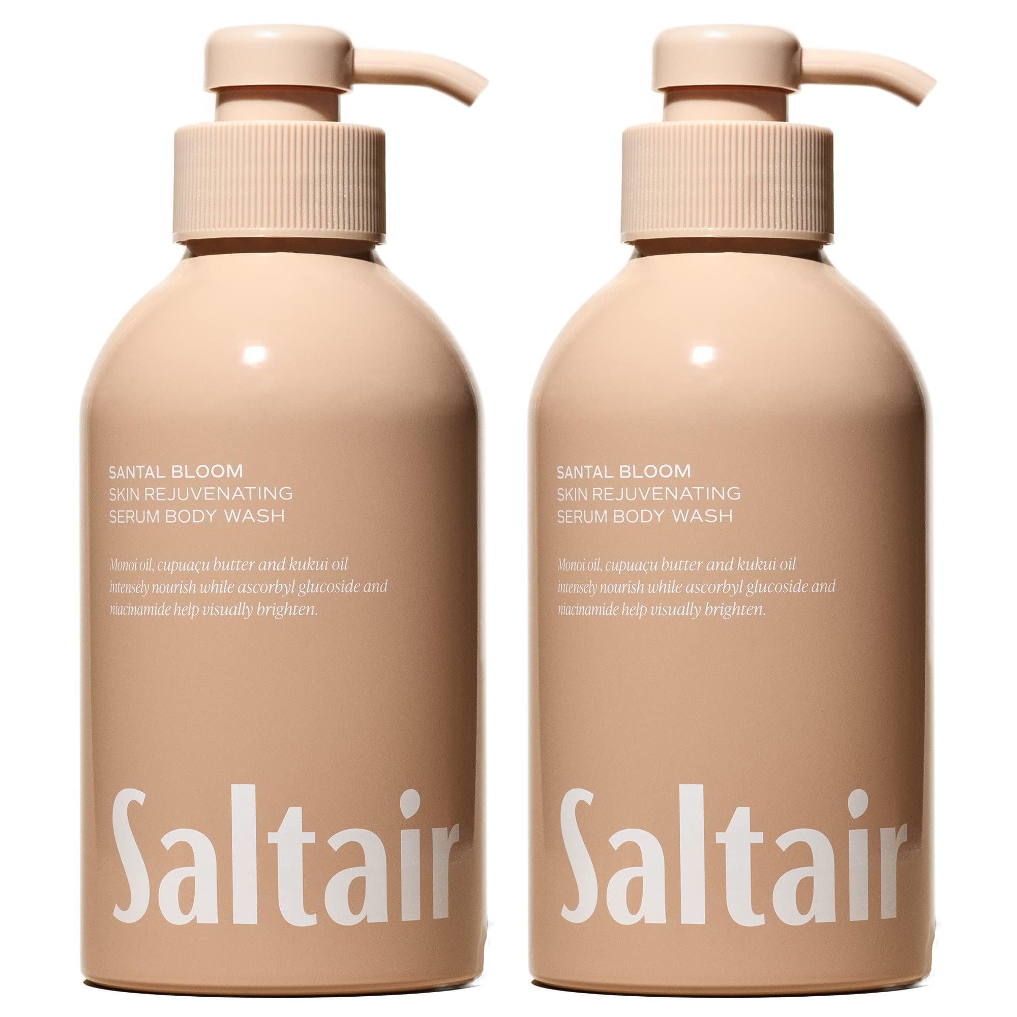 Saltair Santal Bloom : bouteilles pompe 2x500 ml, hydratation douce pour la peau.