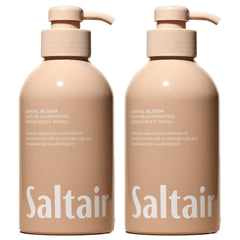 Saltair Santal Bloom : bouteilles pompe 2x500 ml, hydratation douce pour la peau.