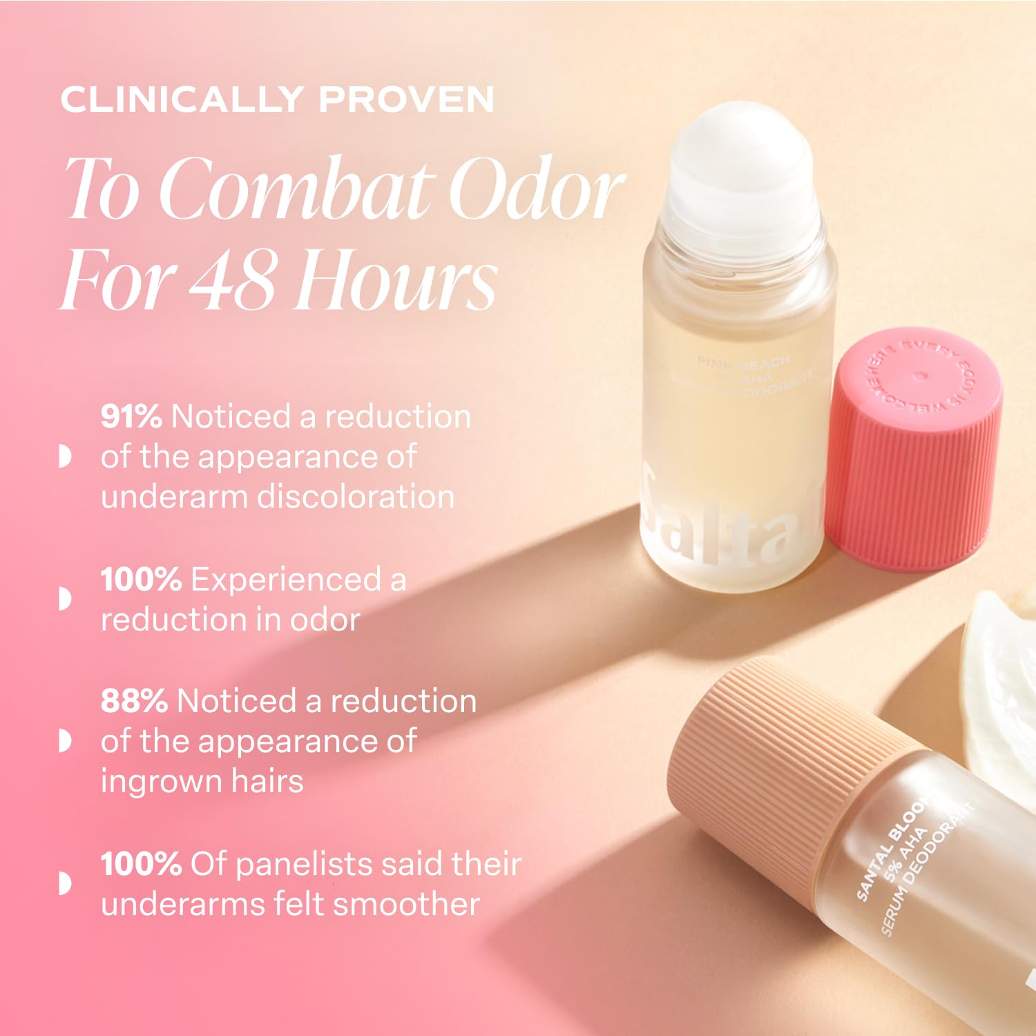 Saltair Serum Déodorant application rapide sans résidu sur la peau.