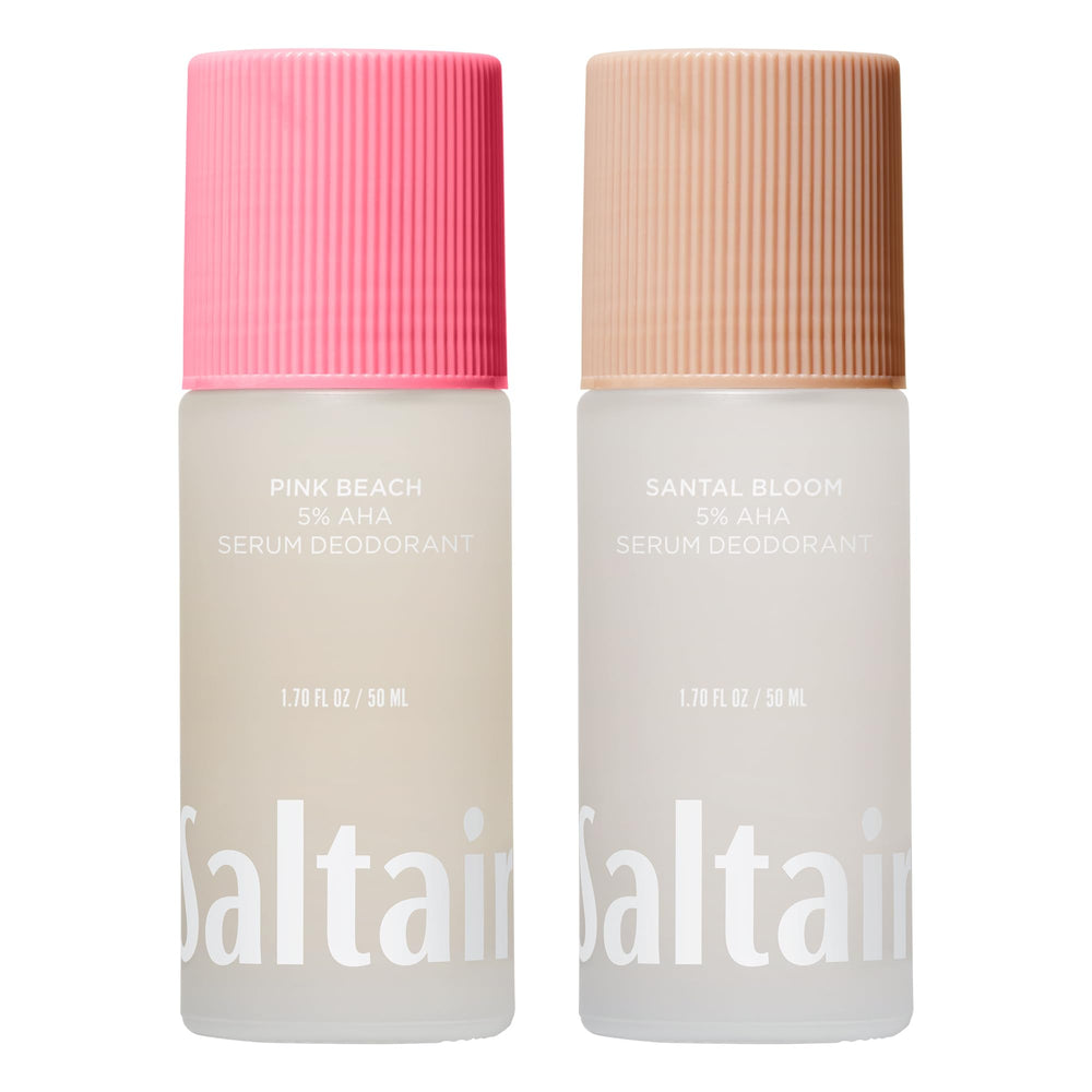 Saltair Serum Déodorant emballage élégant pour usage quotidien et transport facile.