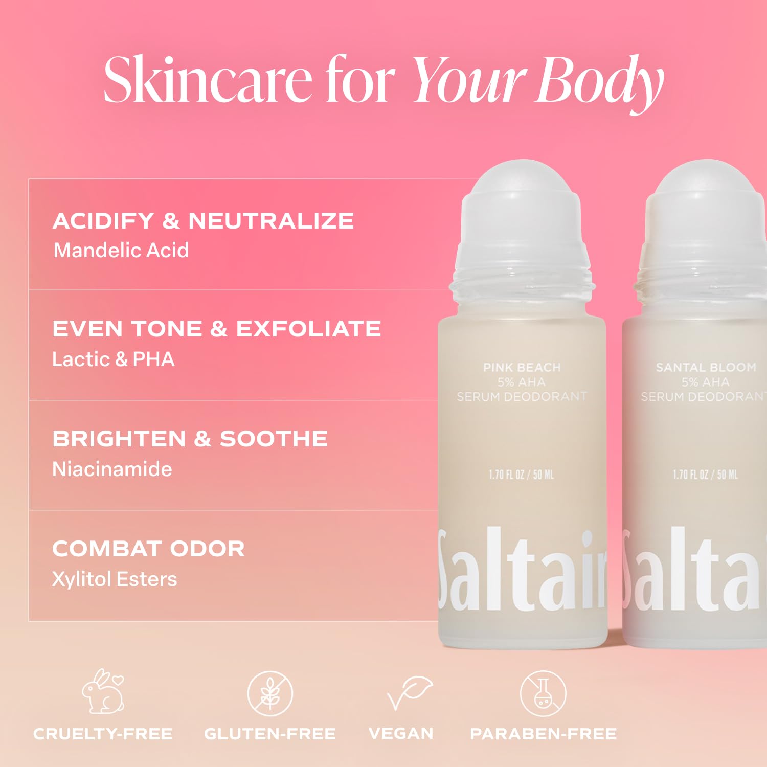 Saltair Serum Déodorant senteur Santal Bloom avec notes boisées.