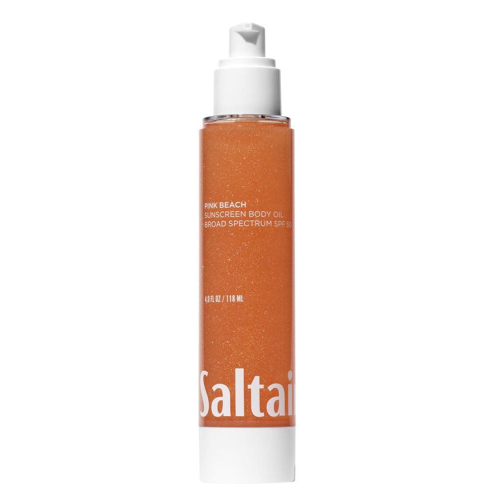 Saltair SPF Body Oil dans flacon pompe pratique prête à l’emploi.