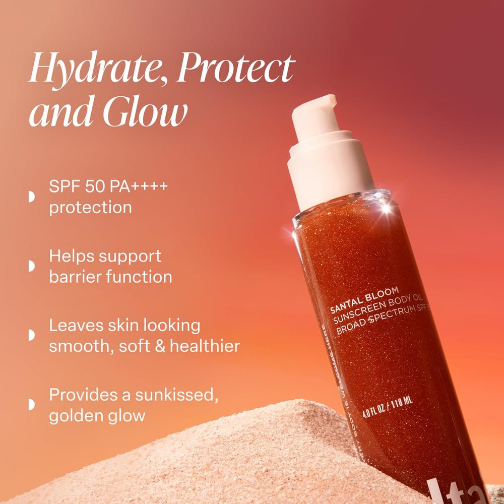 Saltair SPF Body Oil, étiquette SPF50 PA++++ visible, protection solaire fiable