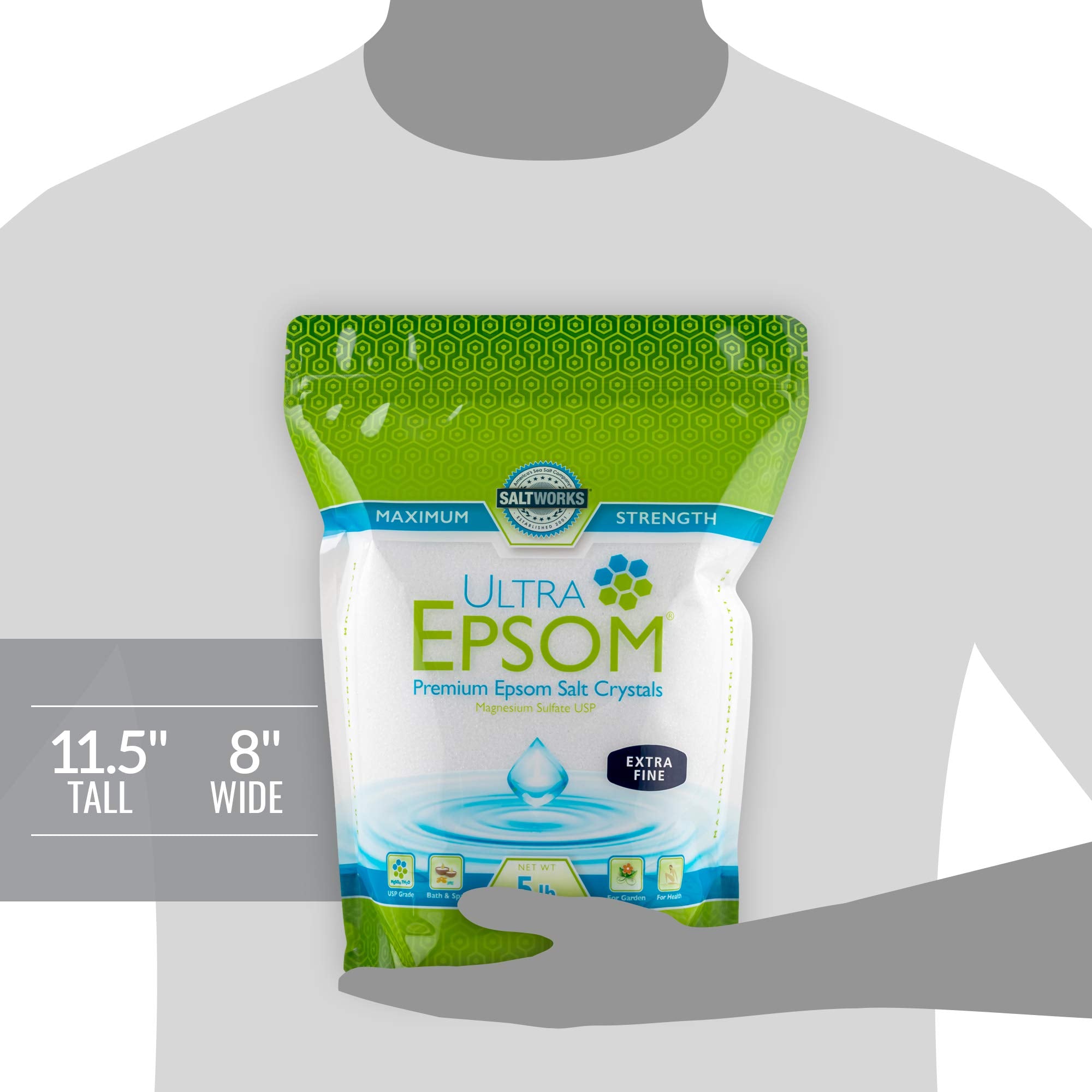 SaltWorks Ultra Epsom utile au jardin pour favoriser la verdure des plantes
